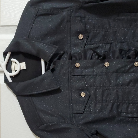 H&M Jackets & Blazers - NWOT H & M Women's Black Silver Metallic Jacket With Glitter Size 12
